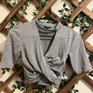 Xs gray top shop shirt only worn twice!! In great condition